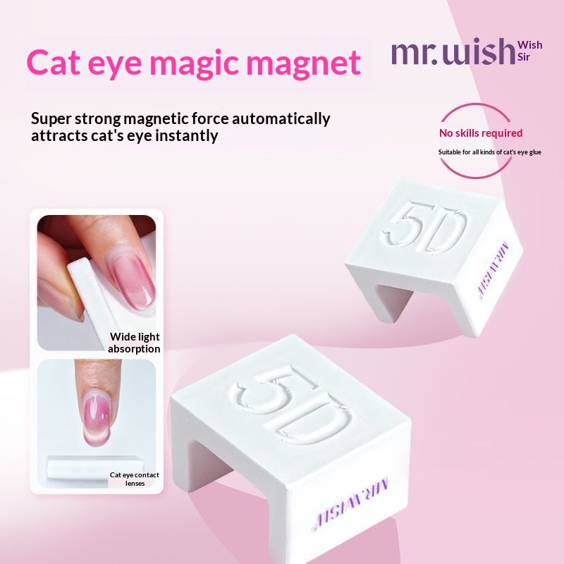 MR.WISH Chúc Ông Lazy Cat Eye White Từ tính Cat Eye Nail Polish Gel đặc biệt dành cho người mới bắt 