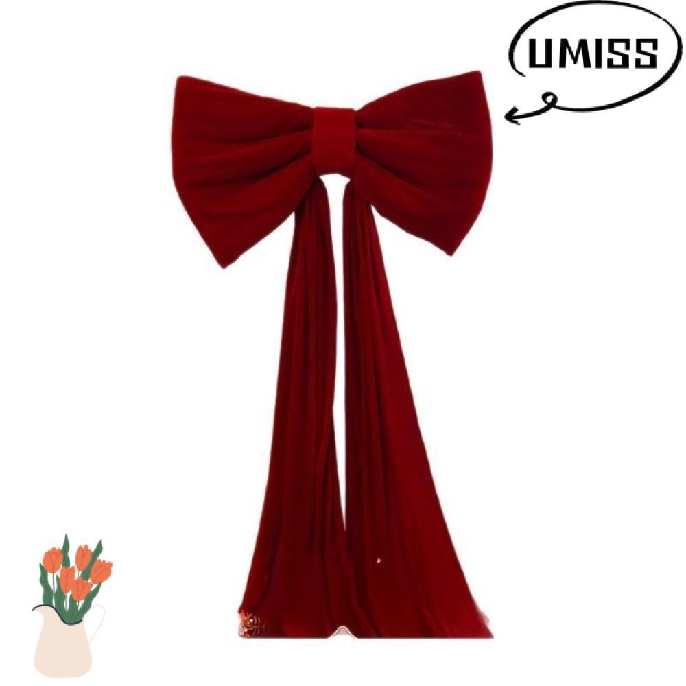 UMISS Giant Bow Wall Backdrop, Drift strip 3 mét Wine Red B Bow Trang trí tường, Màn hình treo tường