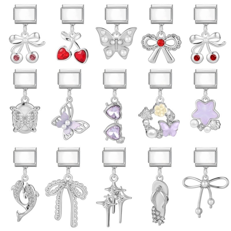 Planet Flowers Cats Sweet Heart Coffee Italian Charm Links Fit 9mm Stainless Steel Bracelet Jewelry 