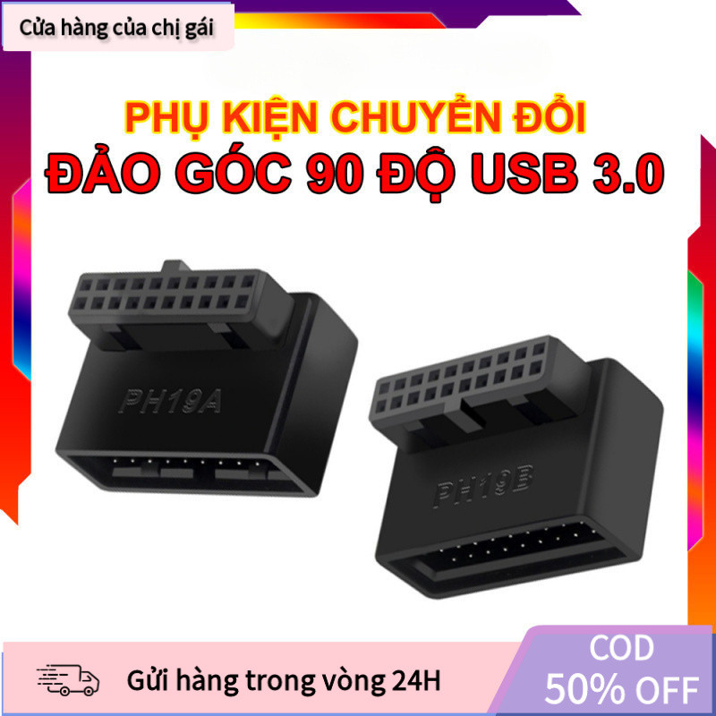 Bẻ Góc 90 Độ Cổng USB 3.0 Độ Bền Cao, Giúp Gọn Dây Chống Cong, Trang Trí Máy Tính, Hàng Mới Chuẩn PH