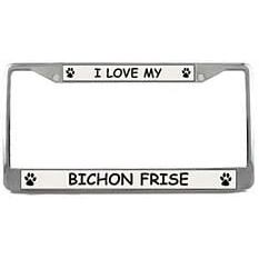 Animal Den - Khung biển số Bichon Frise (Chrome) Bảo hành 5 năm