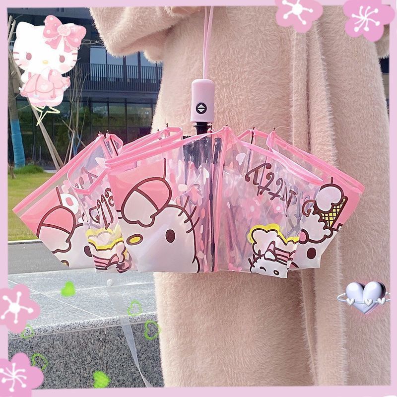 【Fast shipping】ô che mưa hello kitty  ô tự động hello kitty Hướng dẫn sử dụng ô Hello Kitty dễ thươn