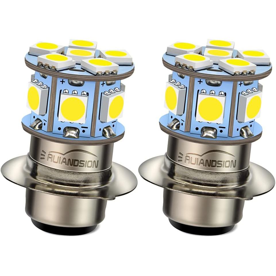 Ruiandsion 2 Bóng Đèn LED H6M 12V 5050 12SMD 6000K Bóng Đèn Thay Thế LED Trắng Cho Đèn Xe Máy