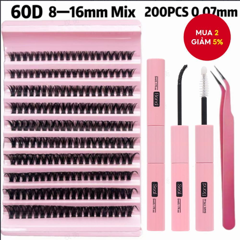Cụm mi C Curl Diy 200 cụm mi đơn 40D, mi cụm, trang điểm tại nhà cho tự dán