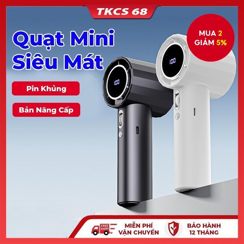Quạt cầm tay mini GS9, 100 mức gió, quạt phản lực di động, pin 6000mAh, màn hình LED hiển thị pin, s
