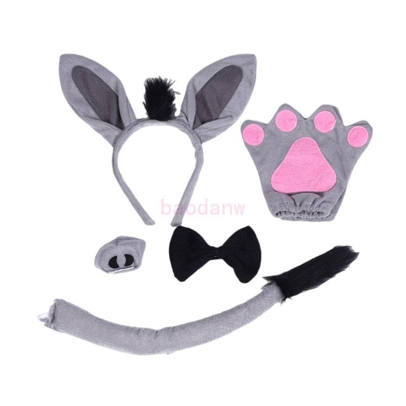 BDW Donkey Vai Trò Chơi Trang Phục Phụ Kiện Halloween Động Vật Trang Phục Cho Bé Trai Bé Gái Kid Ngư