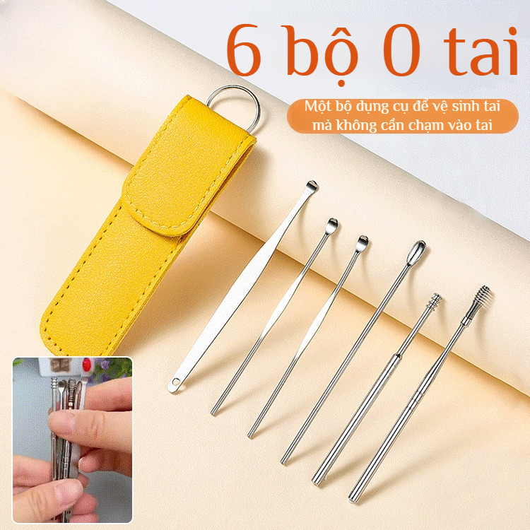 Giảm 50%👍6 Dụng cụ lấy ráy tai cho người lớn、bộ dụng cụ lấy dáy tai、Que ngoáy tai, que ngoáy tai xoắ