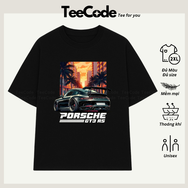 Áo Thun Form Rộng In Hình PORSCHE GT3 R5 Nam Nữ Unisex Cổ Tròn In Slogan Hot Trend Local Brand TeeCo