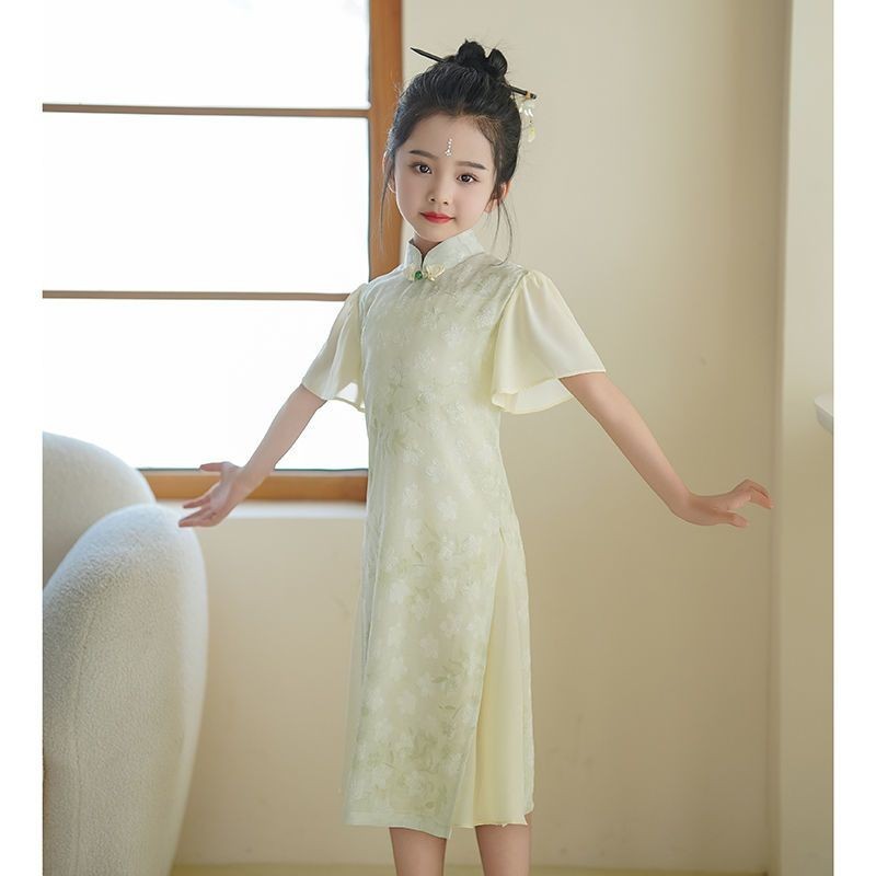 Sườn xám xanh dành cho trẻ em phong cách Trung Quốc mới g ♈ zhi ❈ ❈ ❈ ❈ ❈ ❈ ❈ ❈ ❈ ❈ ❈ ❈ ❈ ❈ ❈ ❈ ❈ ❈ 