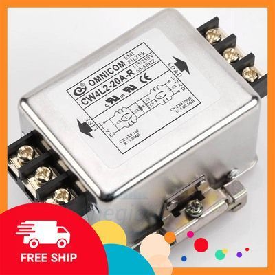 CW4L2-20A-R Bộ Lọc Nguồn 1 Pha 20A 115/250V Gắn Ray Điện Tử Tín Phát