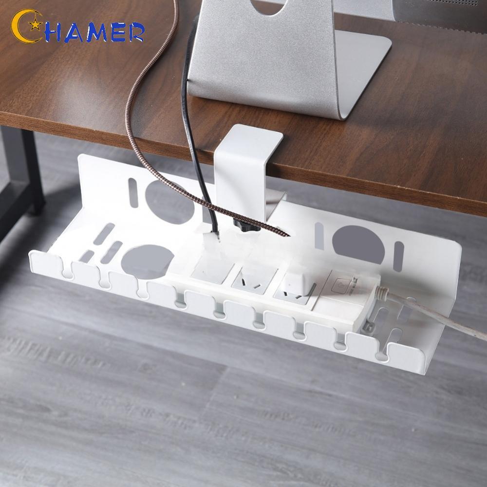 【CHAMER】Under-Desk Cable Management Tray:Organizer cable organizer no-drill installation【HomeLiving】
