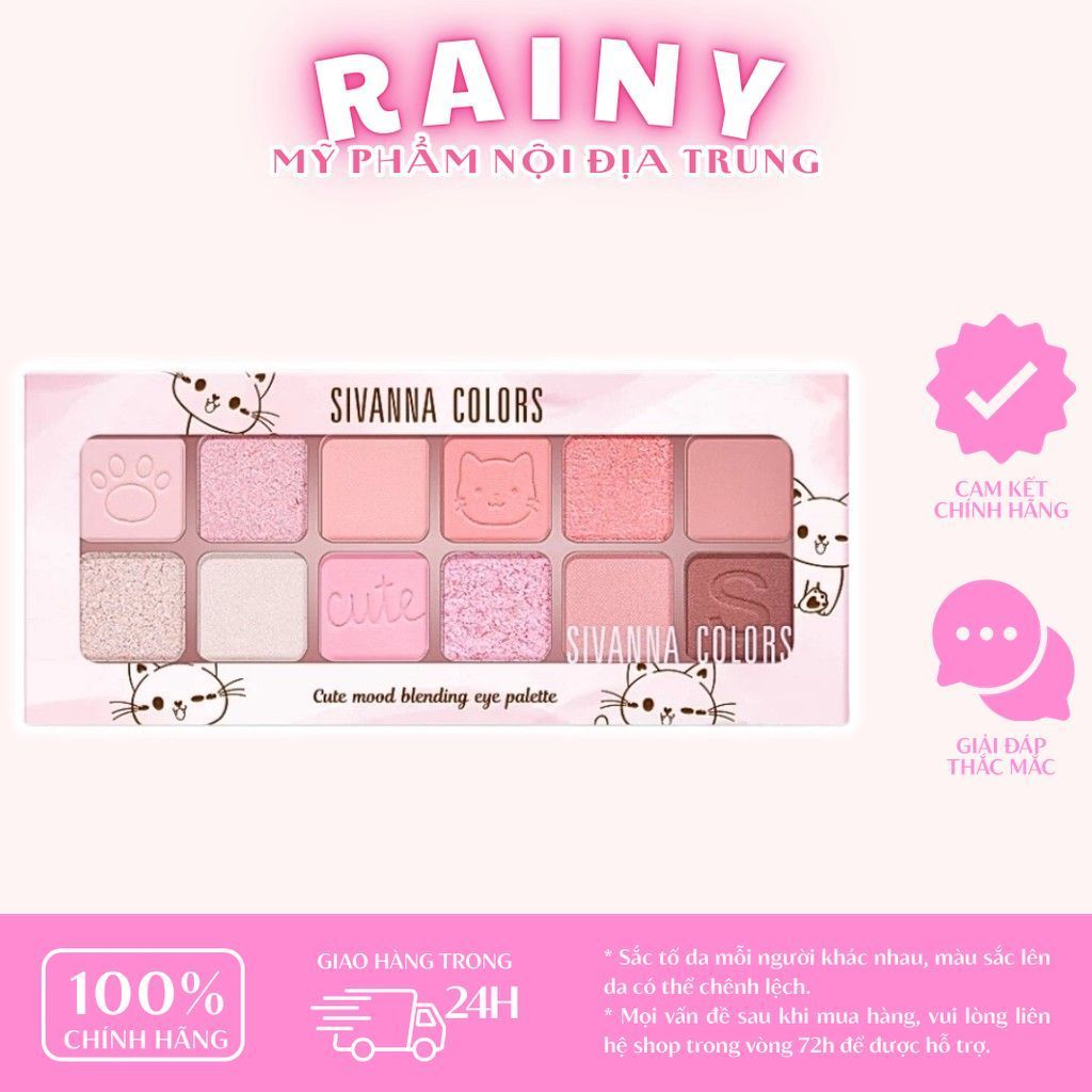 [SIVANNA] Bảng phấn mắt 12 ô Sivanna Mèo
