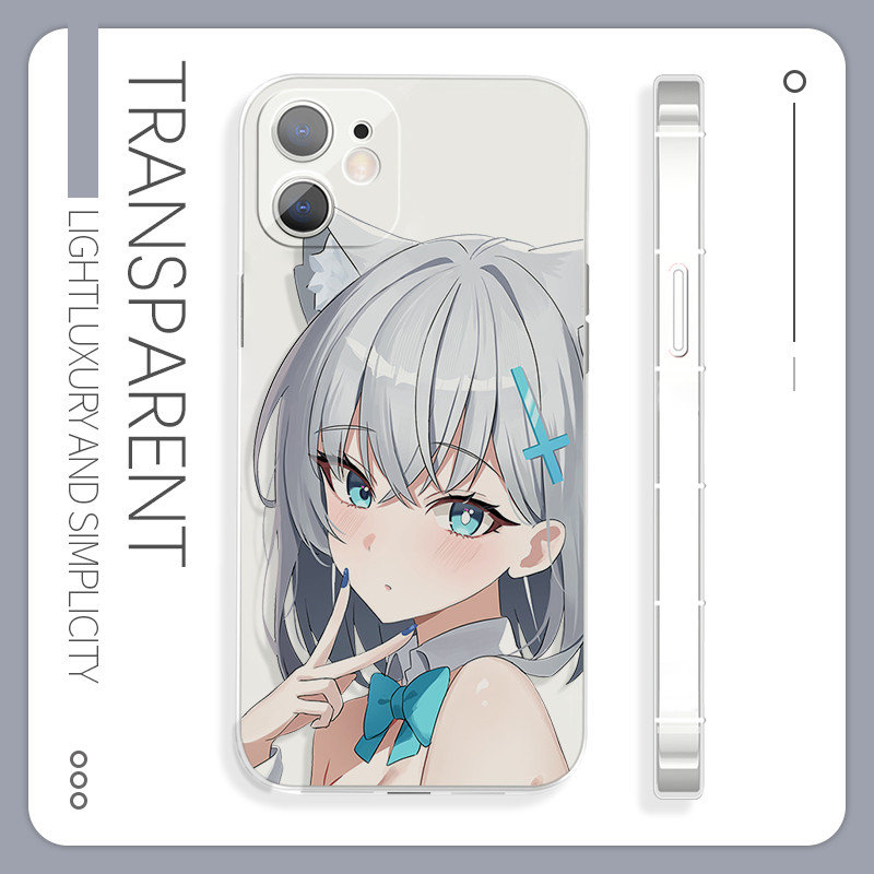 Ốp Điện Thoại Apple 16pro Nữ Nhật Bản Silicon Cát Sói Trắng 15 Hai Chiều vivos18 Thích Hợp Cho Redmi