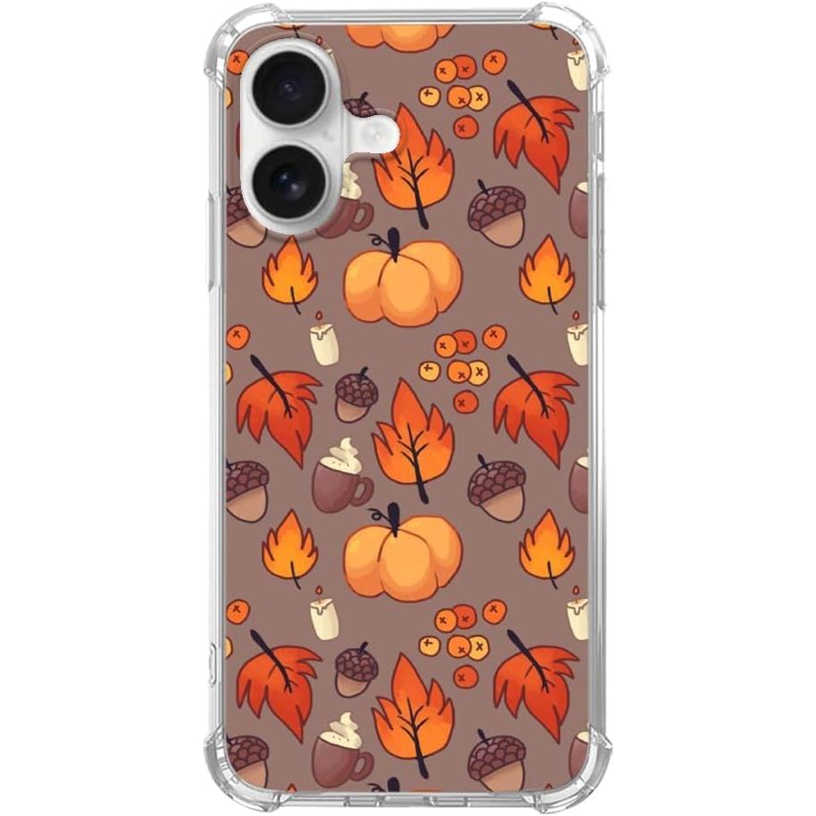 Ốp lưng hạt bí ngô rụng lá Tương thích với iPhone 16 Plus, Ốp lưng Halloween mùa thu thẩm mỹ cho iPh