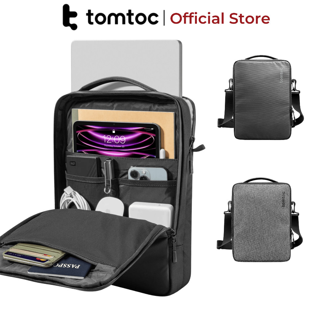 Túi đeo chéo chống sốc cho Macbook/Laptop Tomtoc Urban Codura Shoulder Bags 13/13.6/14/15 inch (A04)