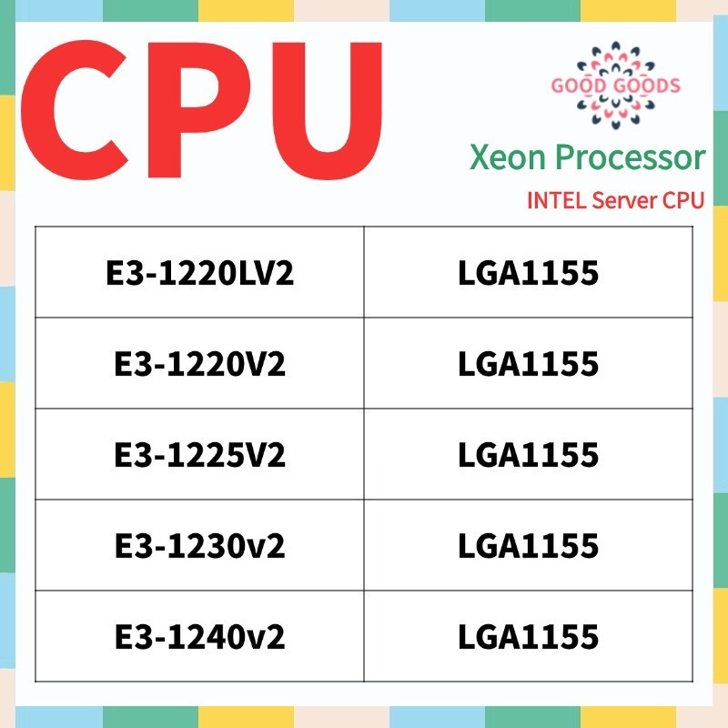 E3-1220LV2 1220V2 1225V2 1230v2 1240v2 Bộ xử lý máy chủ INTEL Xeon LGA1155