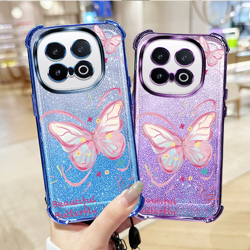 Hoạt Hình Thời Trang Bướm 2 Trong 1 Đeo Ngang Chống Mất Điện Thoại Chuyển Đổi Dây Đeo Tay Dây Đeo Dâ