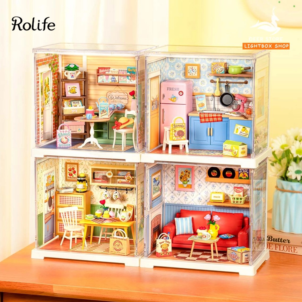 Bộ Sưu Tập Mới. Rolife Mini Super Creator Series | DWS Nhà Búp Bê Robotime DIY Ghép Nhiều Tầng