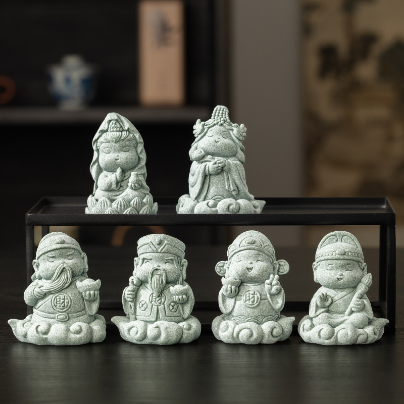 Xanh Cát Xiaoyao Nhỏ Cổ Tích Trà Đồ Trang Trí Thú Cưng Hộ Gia Đình Boutique Có Thể Nâng Trà Chơi Bàn