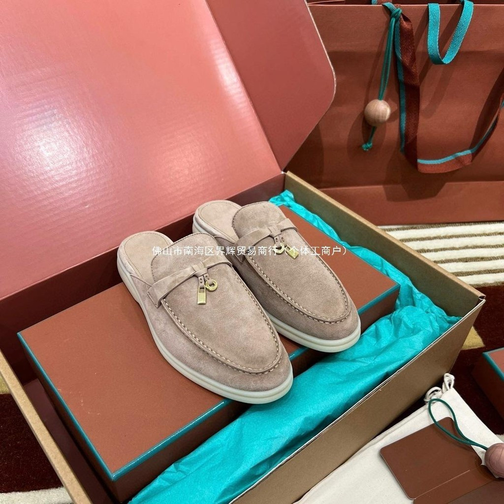 Giày Nữ Da Thật Chính Hãng LP Loafers Phong Cách Anh Quốc Nửa Dép LP Loafers Loro Piana Thương Hiệu 