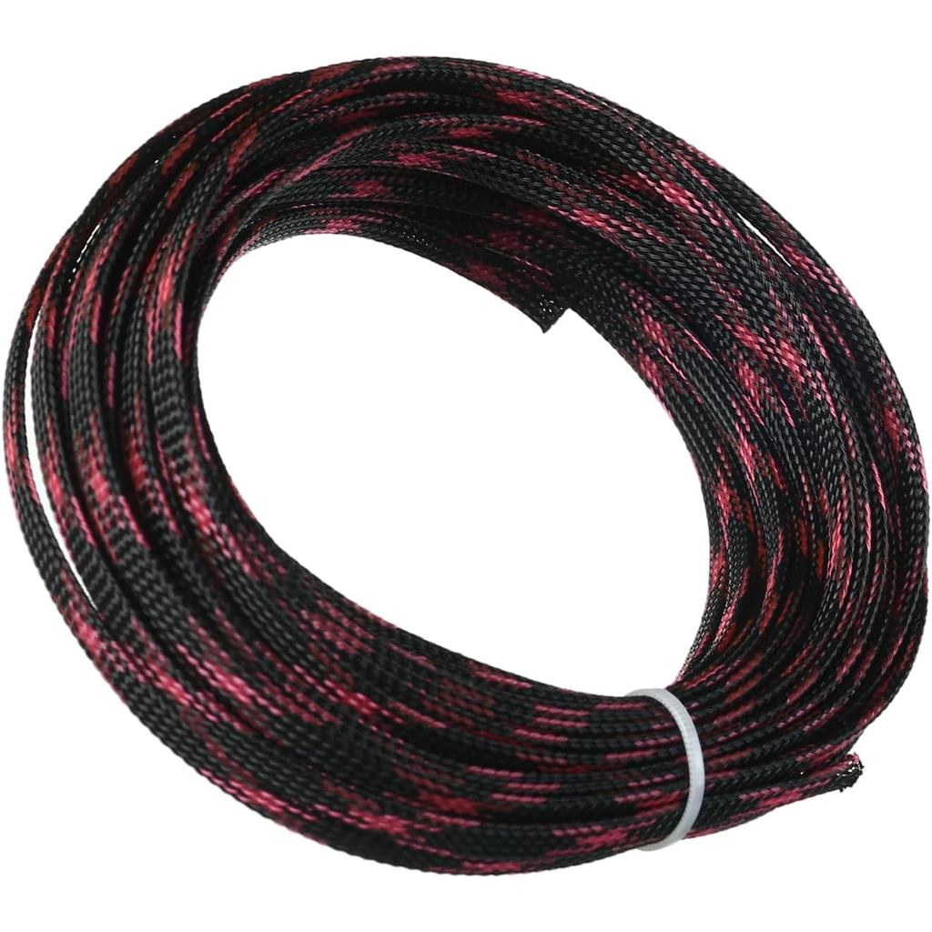 Chiều dài Othmro 10m / 32,8ft Chiều rộng 6mm / 0,24in Dây bảo vệ dây có thể mở rộng PET, Cáp ống dệt