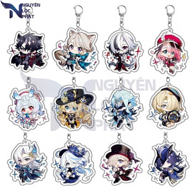 Trò Chơi genshin Impreza knave sigewinne lyney ii dottore arlecchino Móc Chìa Khóa Sưu Tầm NLP