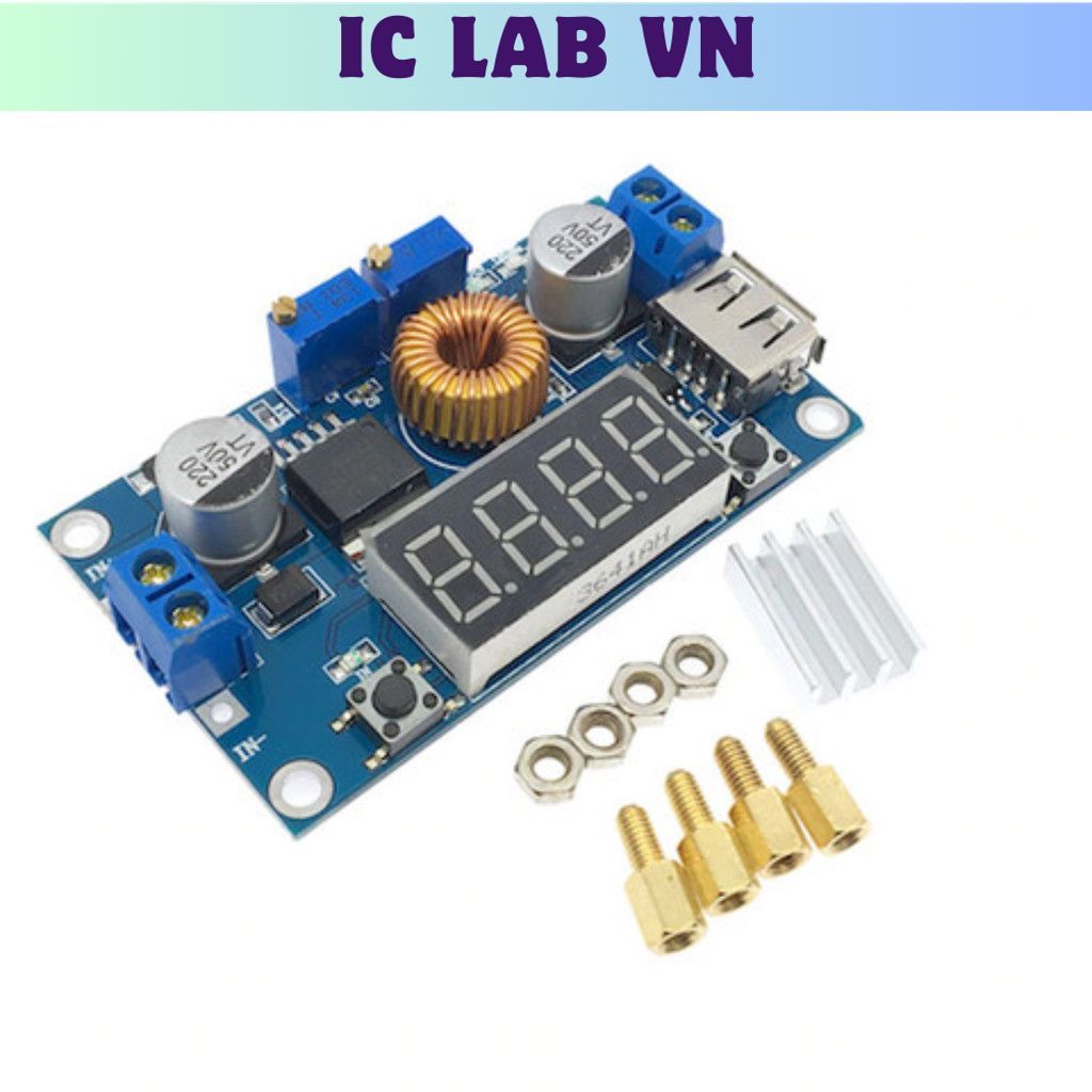 Mạch Giảm Áp Buck DC-DC XL4015 Có Chỉnh Dòng Và Led Hiển Thị Ic Lab VN