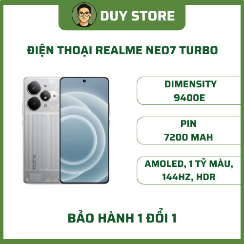Điện thoại Realme Neo7 Turbo - Dimensity 9400e - BH 1 đổi 1 – TRẦN DUY STORE