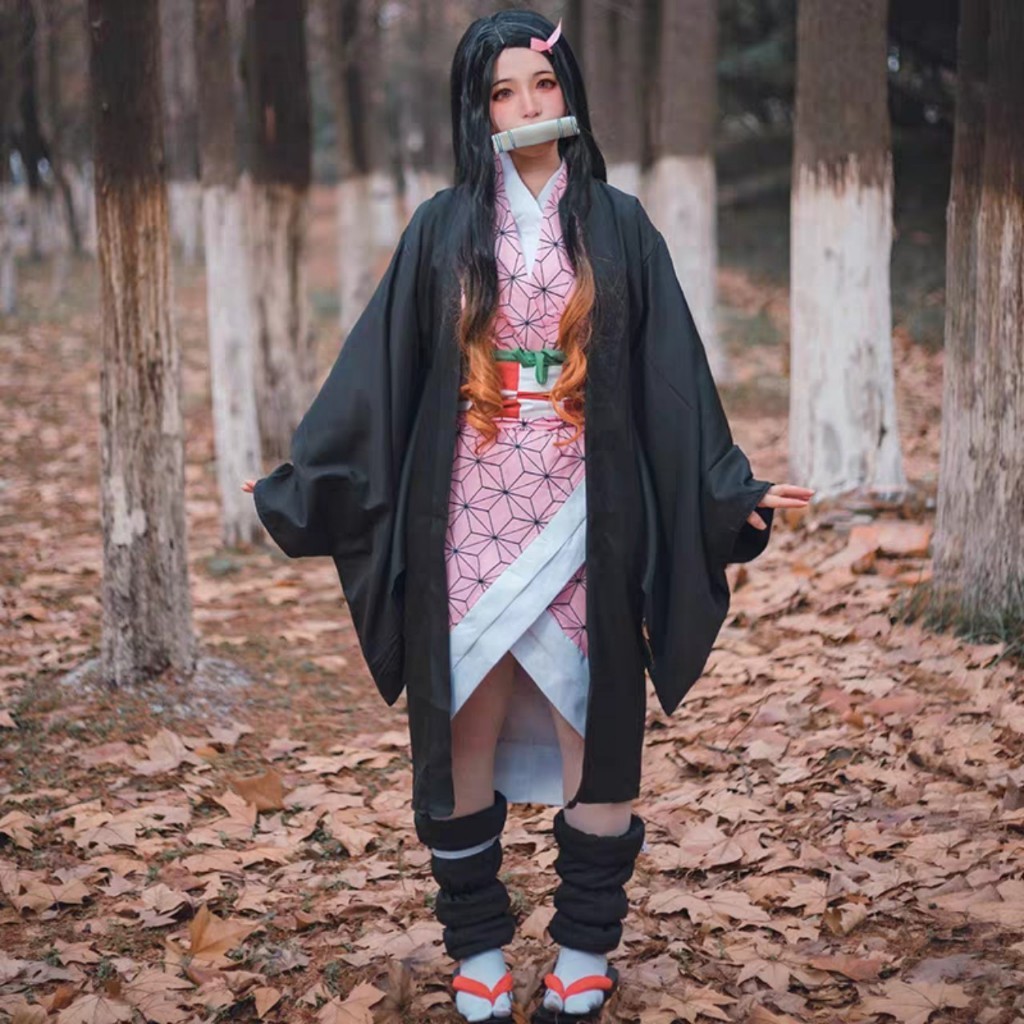 (Size Người lớn và Trẻ Em) Bộ Đồ Hóa Trang Nhân Vật Nezuko Trang phục Cosplay Kamado Nezuko trong Ki