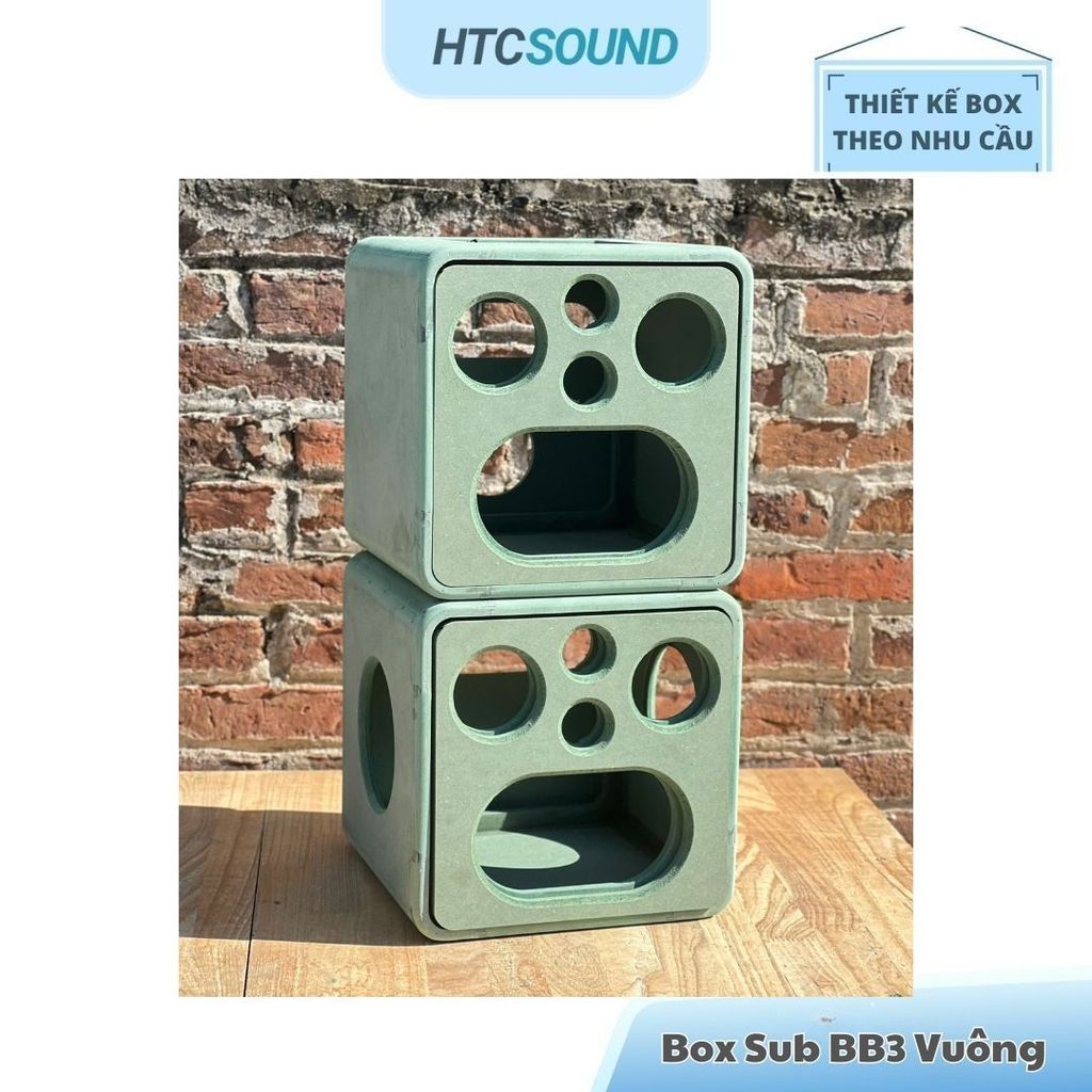 Thùng Loa Sub BB3  Dáng Vuông Nồi Cơm Điện, 2 Loa Mid BB3, Có Bọc Da Theo Yêu Cầu, Có Khoét Ô Tay Xá