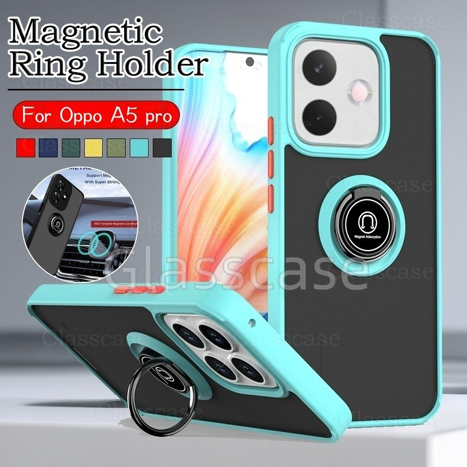 Ốp lưng Oppo A5pro 2025 Cho Oppo A5 A 5 pro A5pro OppoA5pro 4G 5G Matte Ring Stand Ốp lưng Chống Sốc