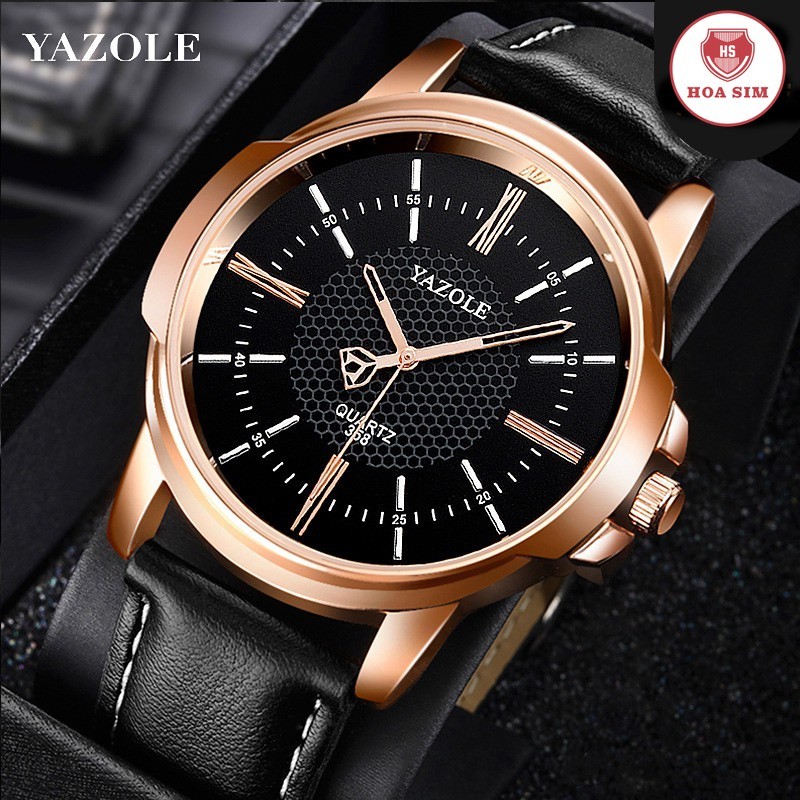 Đồng hồ nam Yazole 358 dây da thời trang sang trọng lịch lãm