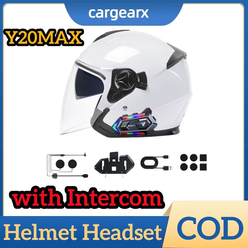 Tai nghe liên lạc xe máy Y20max BT không dây Y20 Max cho 2 tay đua Kết nối mũ bảo hiểm có micrô