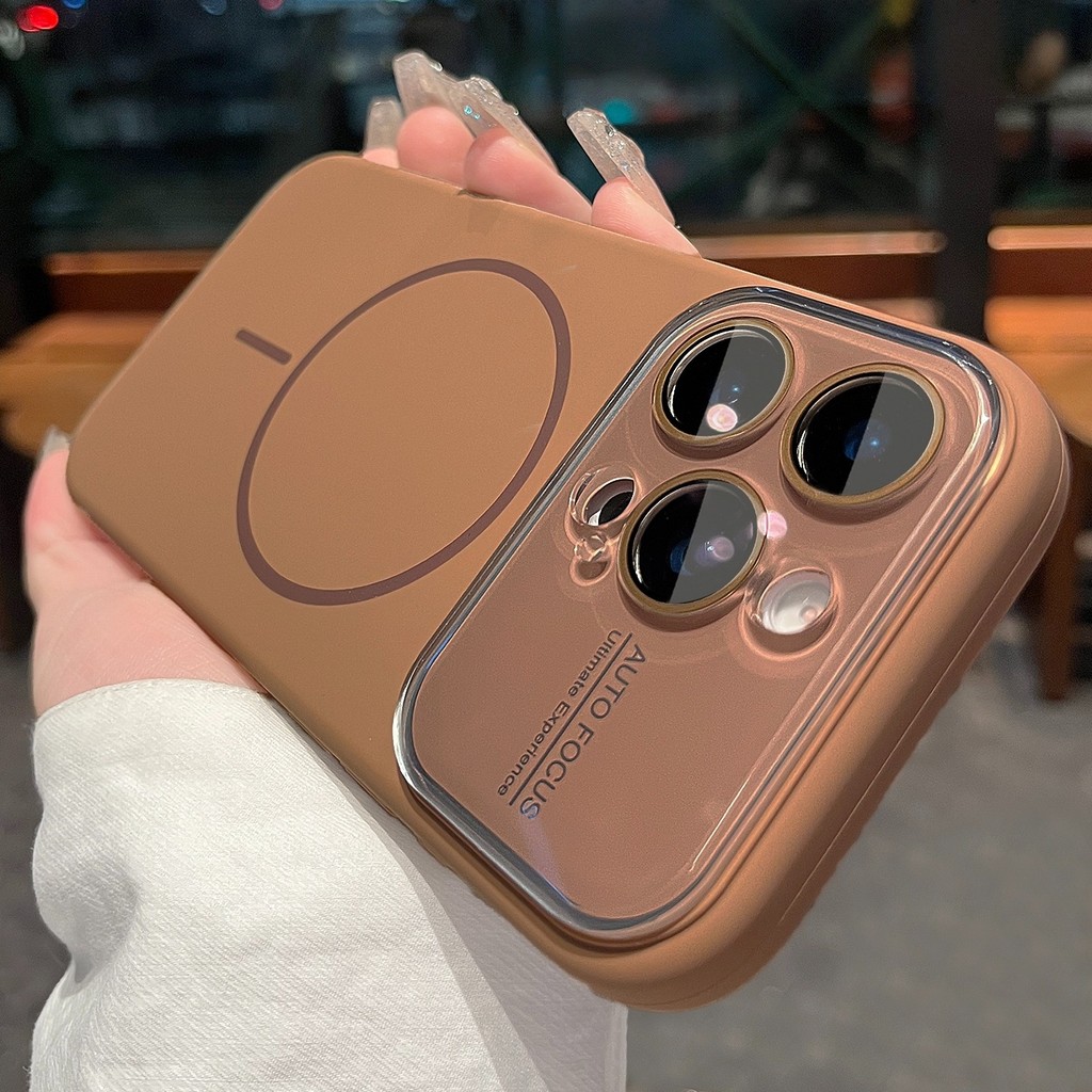 Ốp điện thoại mềm từ tính dạng lỏng silicon cho iPhone 17 Pro 16 15 14 Pro Max Vỏ bảo vệ ống kính chống sốc