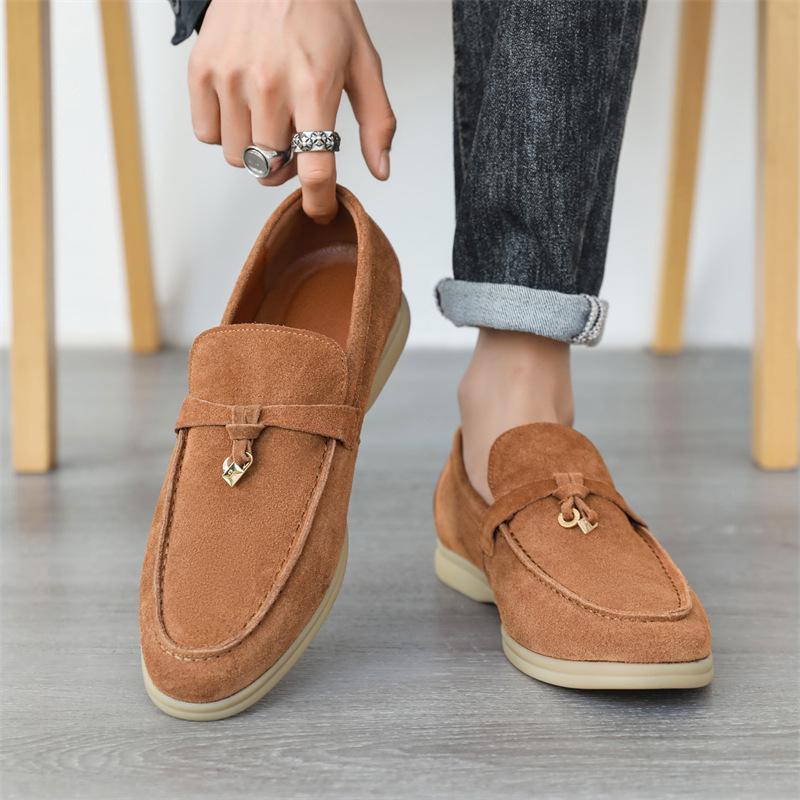 Loafers nam, Phong cách Anh, Thiết kế tua rua, Chất liệu da lộn chất lượng cao, Loafers, Mùa thu 202