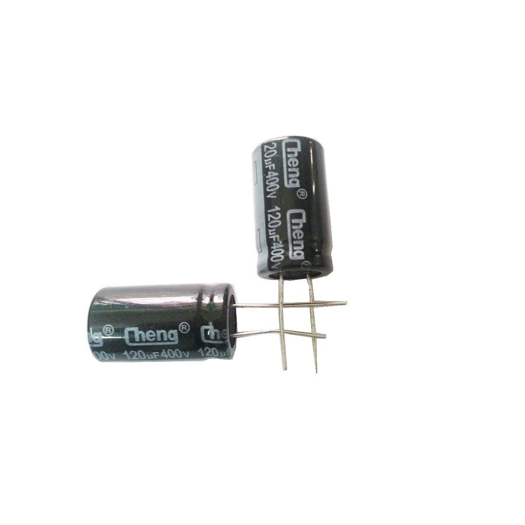 120uF 400V 18X30 + / -20% 105°C 6 Tụ Điện Phân Nhôm, 120 MFD, Tụ Điện 120uF 400V, Tụ Điện 120uF, Tụ 
