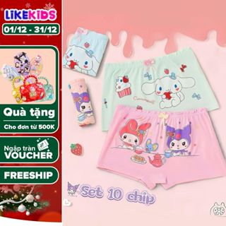  Combo 10 quần chip thun cotton cho bé gái co giãn thoáng mát size từ 10-40kg - LikeKids 