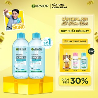  Bộ 2 Nước tẩy trang Garnier Cho Da Dầu Mụn Salicylic BHA Micellar 400ml x 2  mới  