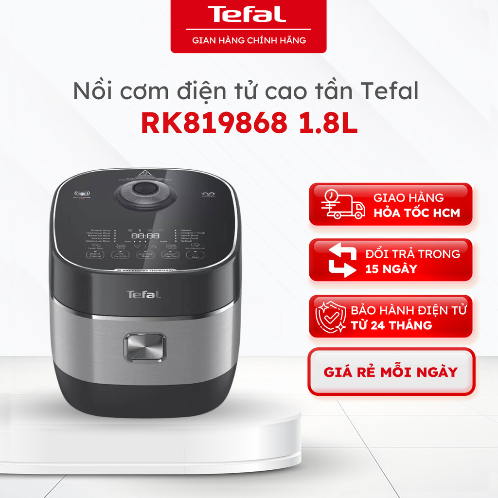 Nồi cơm điện cao tần Tefal RK819868 3D Max 1.8L - Bảo hành 24 tháng [HỎA TỐC HCM 2H]