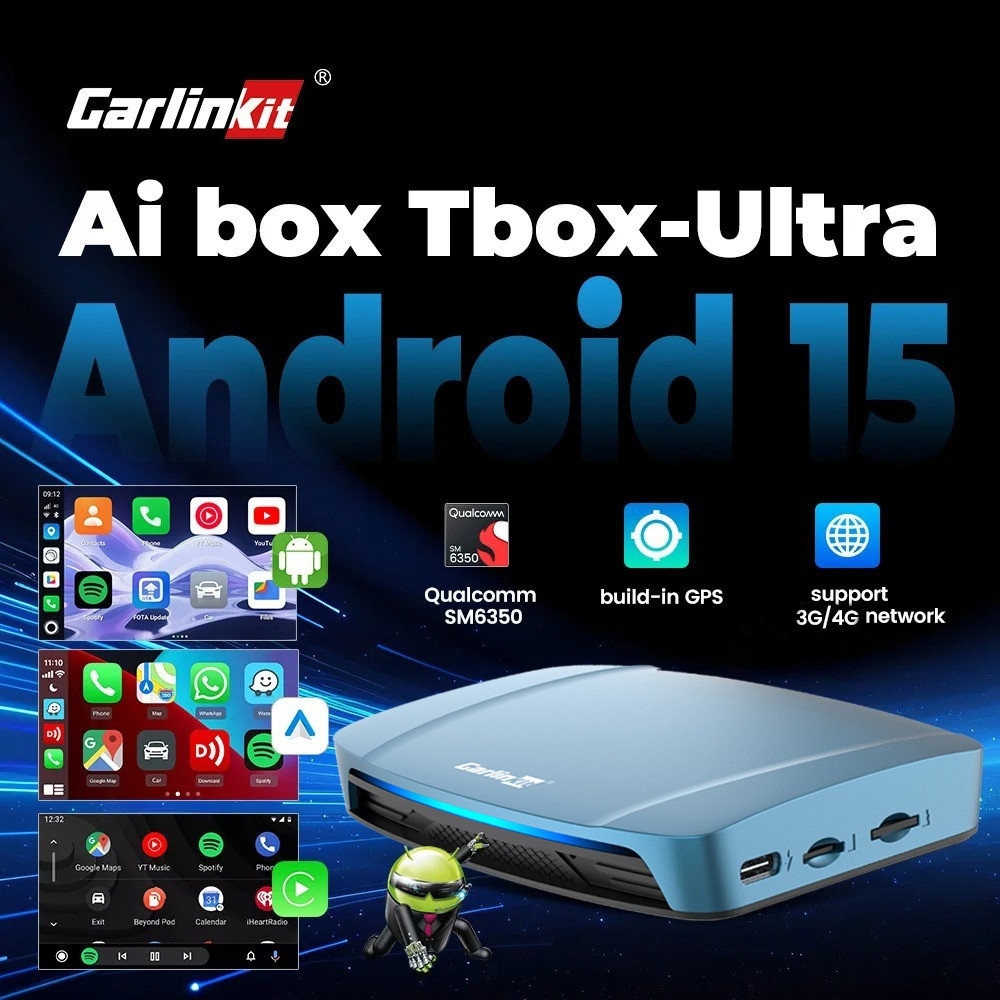 CarlinKit Ultra Ai Box Android 15 SM6350 Carplay không dây Android Auto Adapter Tích hợp GPS LTE Hỗ 