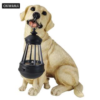 Đồ trang trí chó ngoài trời CHiWANji với, Tượng Golden Retriever / Labrador / Rottweiler bằng nhựa có đèn lồng có thể tháo rời từ