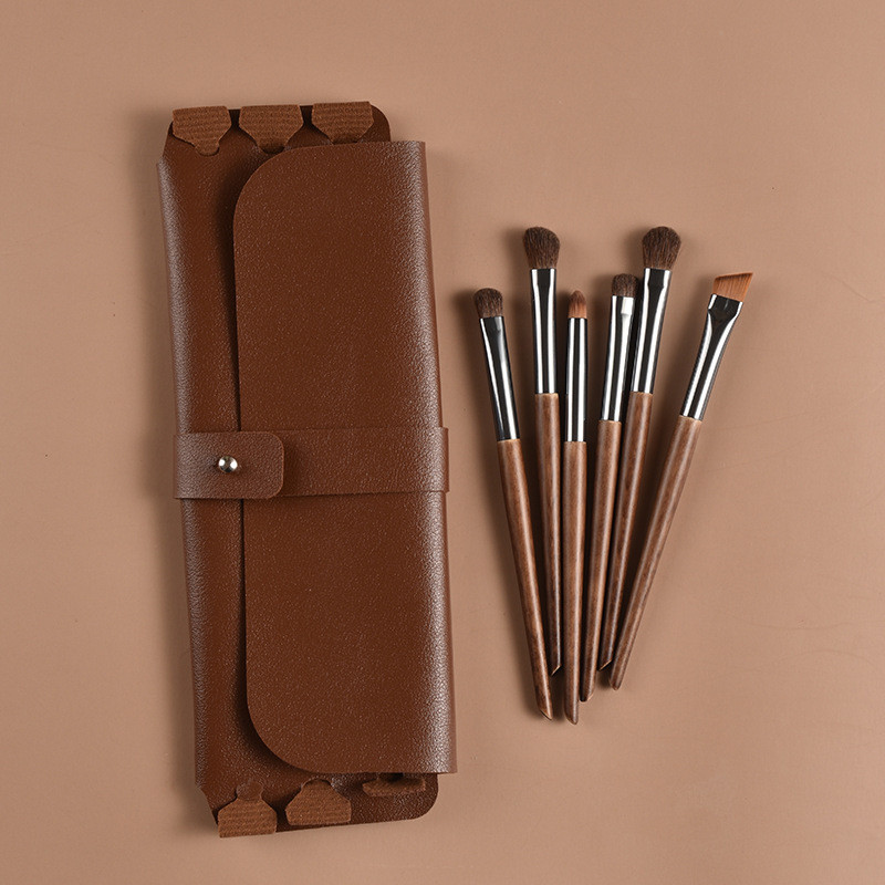 Phong Cách Mới Chi Tiết Phấn Mắt Bộ 6 Động Vật Tóc Horsehair Tóc Thật Bàn Chải Trang Điểm Dưới Mí Mắ