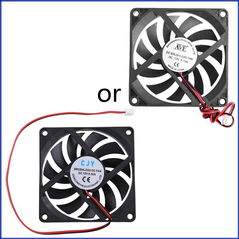 12V 2-Pin 80x80x10mm PC Computer CPU System Heatsink Brushless Cooling Fan 8010
