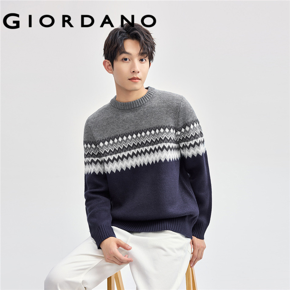 GIORDANO MEN Fair isle christmas sweater 18055608