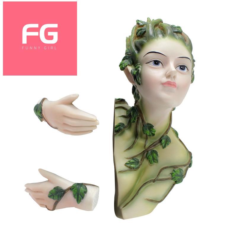 Cổ Tích Cây Hugger Ngoài Trời Dryad Trang Trí Sân Vườn ForestElves Điêu Khắc Tượng Cây Mặt Peeker Tr