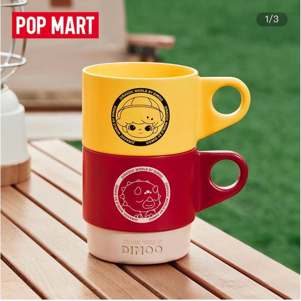 P POPMART DIMOO Kỷ Jura Xếp Ly Mùa Xuân Đi Chơi Hoạt Hình Sáng Tạo Cốc Nước Cắm Trại Ngoài Trời Cốc 