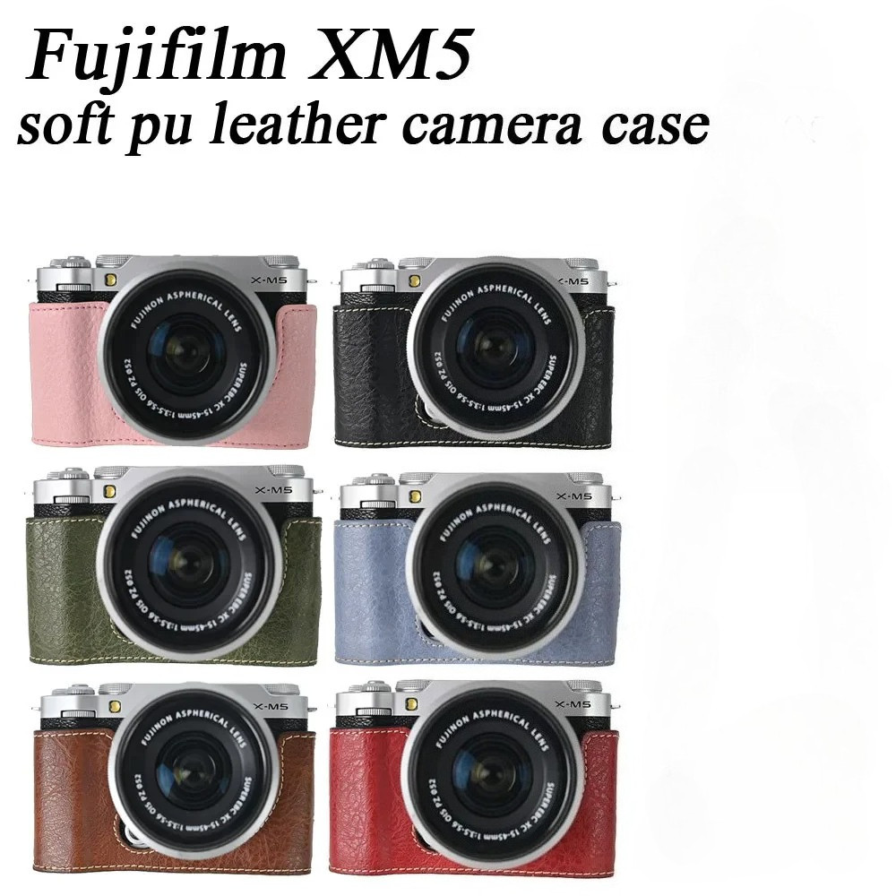 Da PU Fujifilm XM5 Túi Đựng Máy Ảnh Nửa Thân Cho Fujifilm XM5 X-M5 Vỏ Bảo Vệ