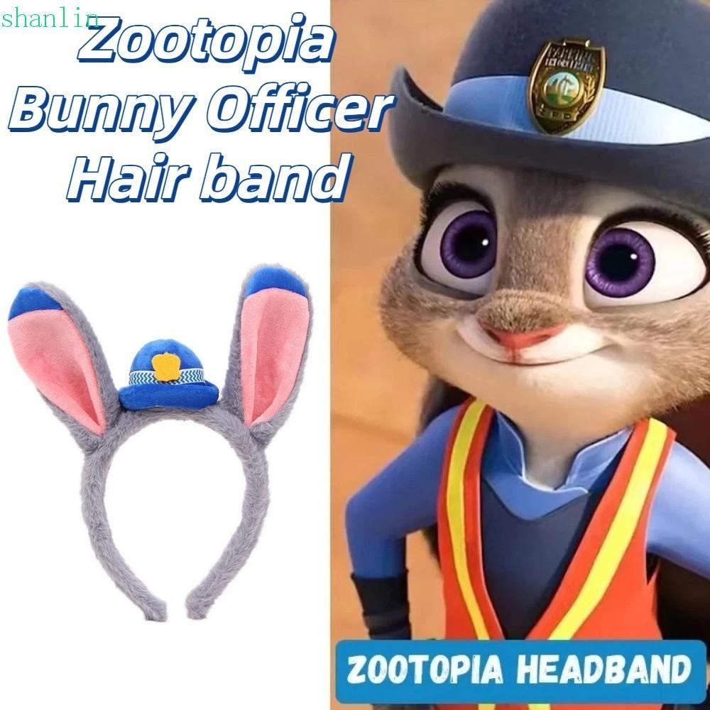 SHANLIN Bunny Ears Hair Band, Phim hoạt hình Fluffy Ears Judy Hopps Headband, Party Dress Up Plush W