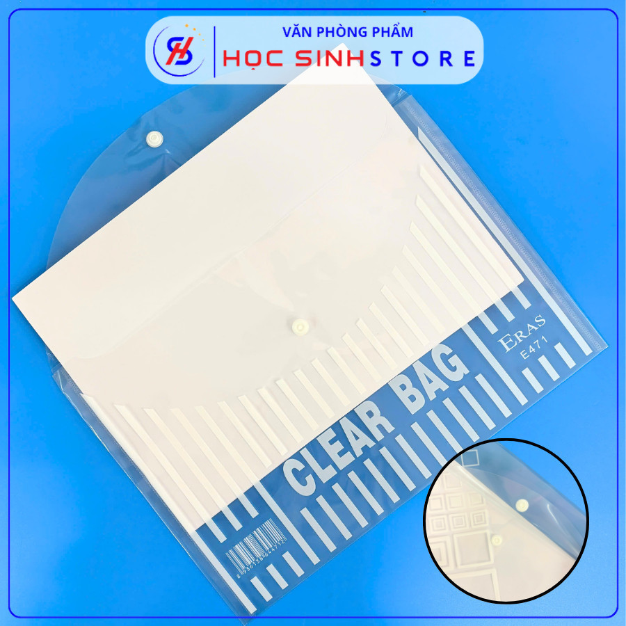 ( Combo 5/10 Cái Túi Cúc A4 E471- E472 Eras) Kích Thước A4, Phù Hợp Đựng Giấy Tờ, Tài Liệu Kiểm Tra 