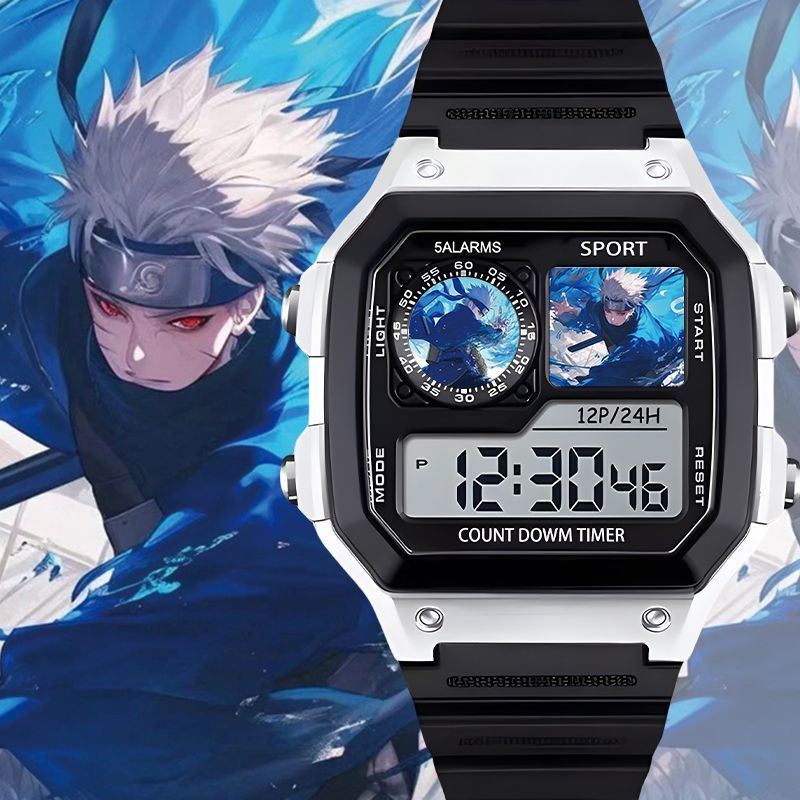 Hoạt Hình Hoạt Hình Đồng Hồ Trẻ Em Ngàn Tay Feijian Sinh Viên Naruto Thể Thao Điện Tử Có Đồng Hồ Báo